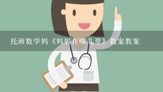 托班数学妈《妈妈在哪儿里》教案教案