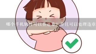 哪个手机软件可以查违章？并且可以处理违章？