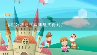 徐哲公基速学课哪里买得到？