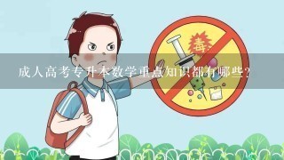 成人高考专升本数学重点知识都有哪些？